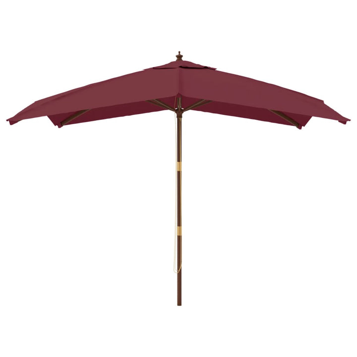Umbrelă De Grădină Stâlp Din Lemn, Bordo, 300X300X273 Cm