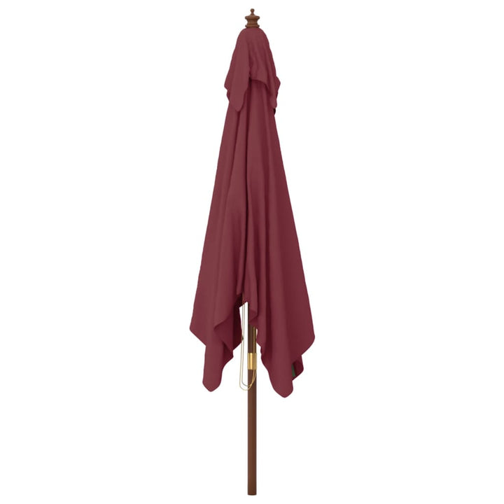 Umbrelă De Grădină Stâlp Din Lemn, Bordo, 300X300X273 Cm