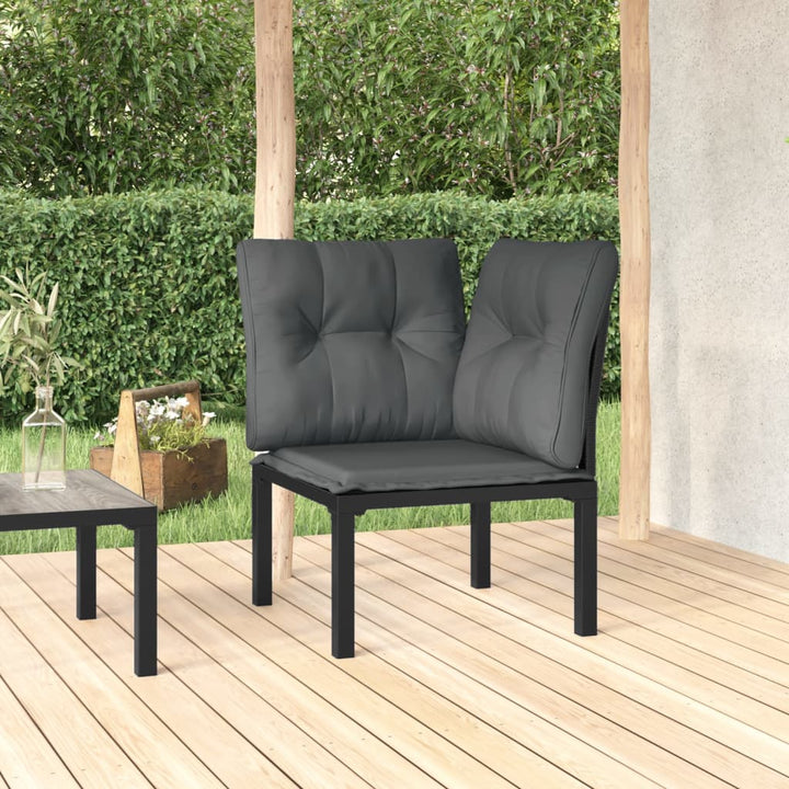 Set Mobilier De Grădină, 4 Piese, Negru Și Gri, Poliratan