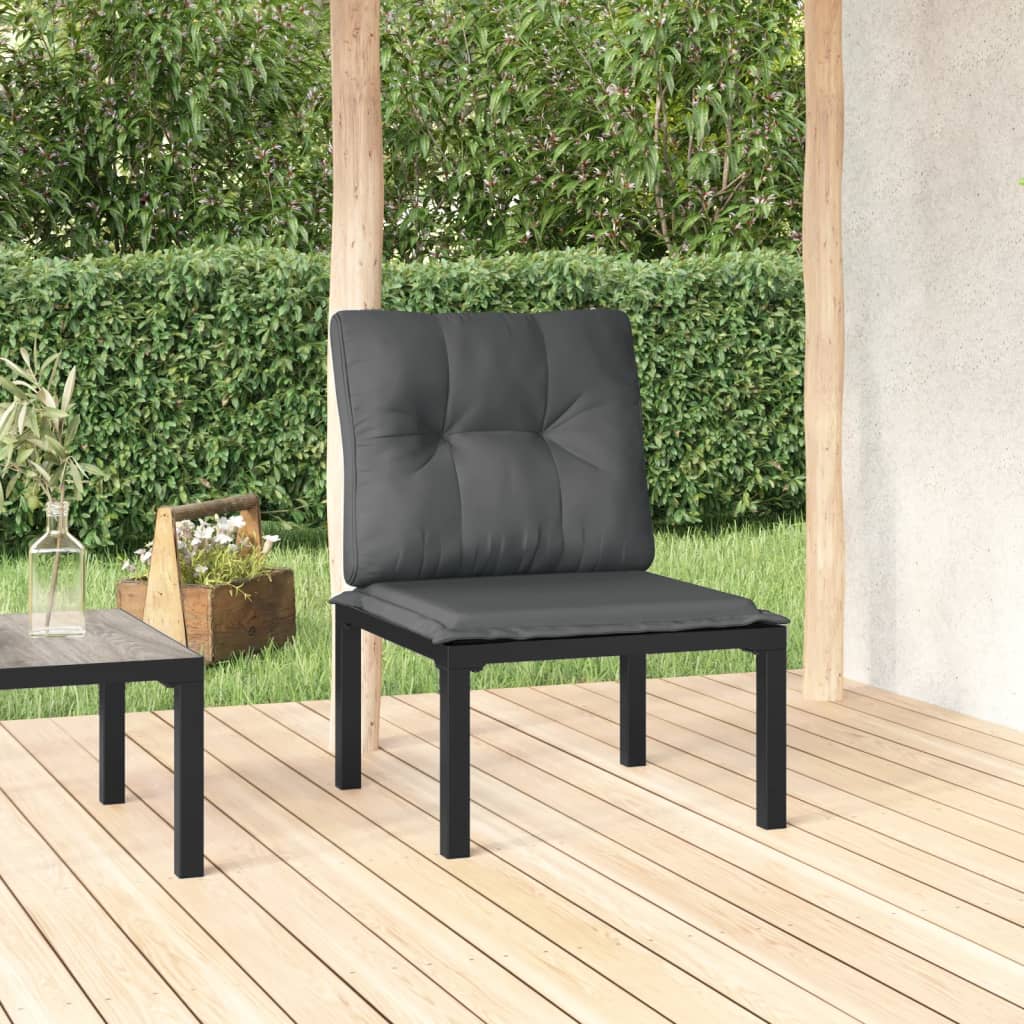 Set Mobilier De Grădină, 4 Piese, Negru Și Gri, Poliratan