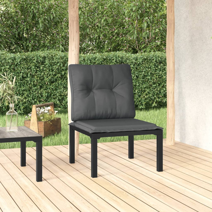 Set Mobilier De Grădină, 4 Piese, Negru Și Gri, Poliratan