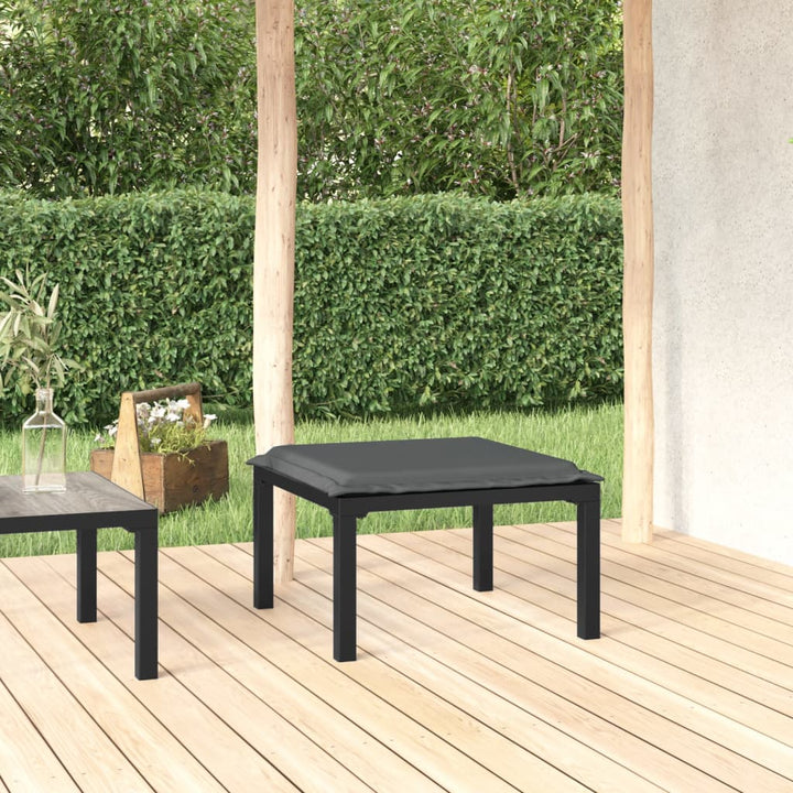 Set Mobilier De Grădină, 4 Piese, Negru Și Gri, Poliratan
