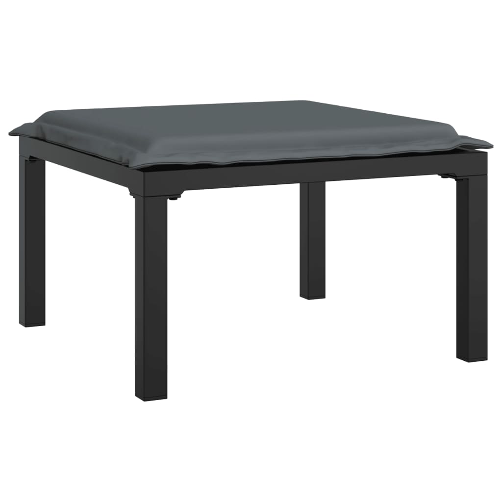Set Mobilier De Grădină, 4 Piese, Negru Și Gri, Poliratan