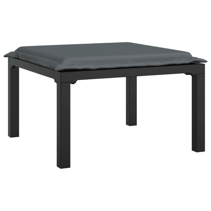 Set Mobilier De Grădină, 4 Piese, Negru Și Gri, Poliratan