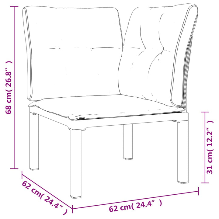 Set Mobilier De Grădină, 4 Piese, Negru Și Gri, Poliratan