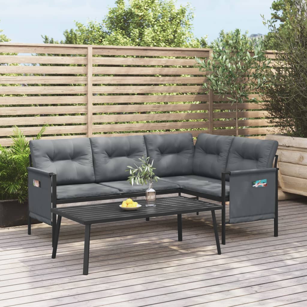 Set Mobilier De Grădină, Antracit, 2 Piese, Oțel