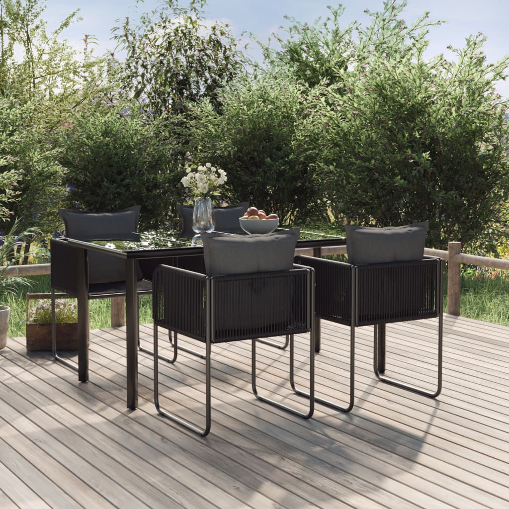 Set De Mobilier Pentru Grădină, 3 Piese, Negru