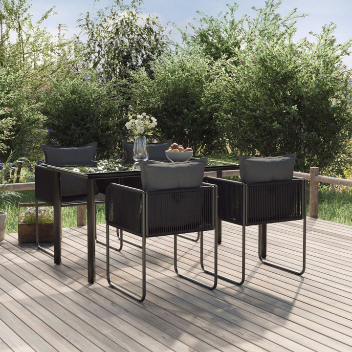 Set De Mobilier Pentru Grădină, 3 Piese, Negru