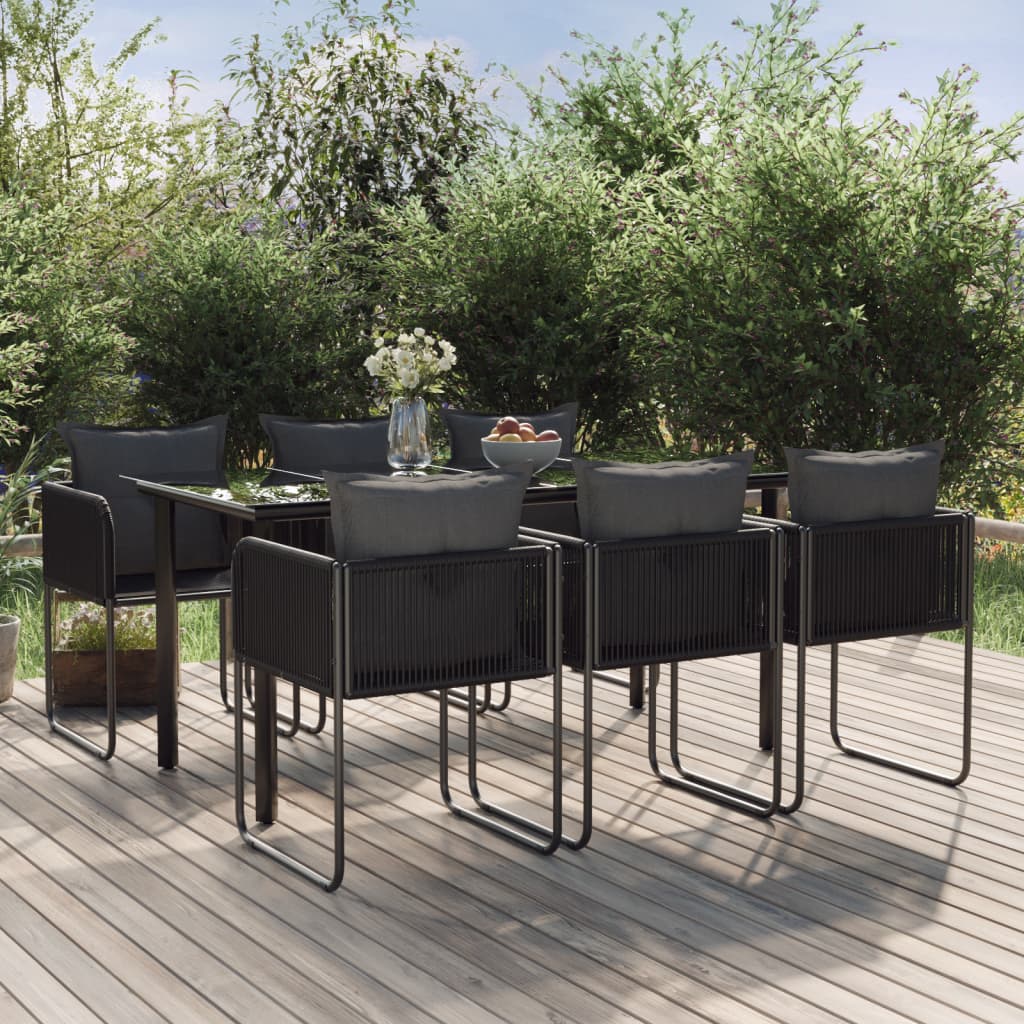 Set De Mobilier Pentru Grădină, 3 Piese, Negru