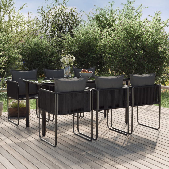 Set De Mobilier Pentru Grădină, 3 Piese, Negru