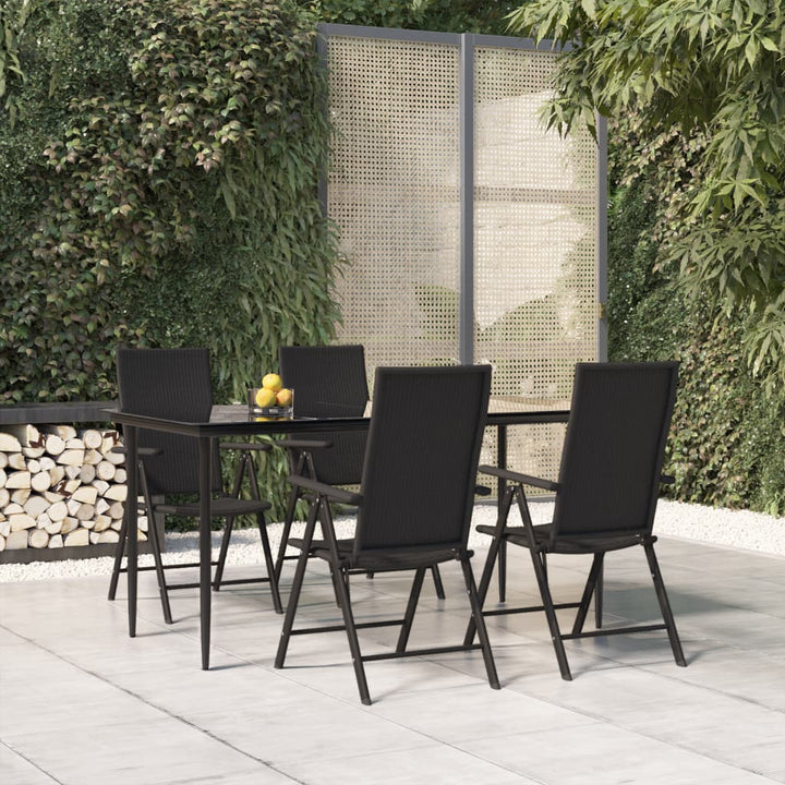 Set De Servit Masa Pentru Grădină, 5 Piese, Negru