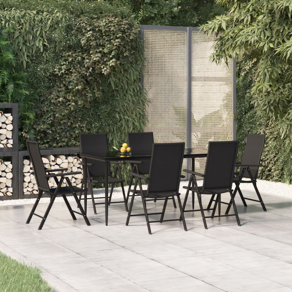 Set De Servit Masa Pentru Grădină, 5 Piese, Negru