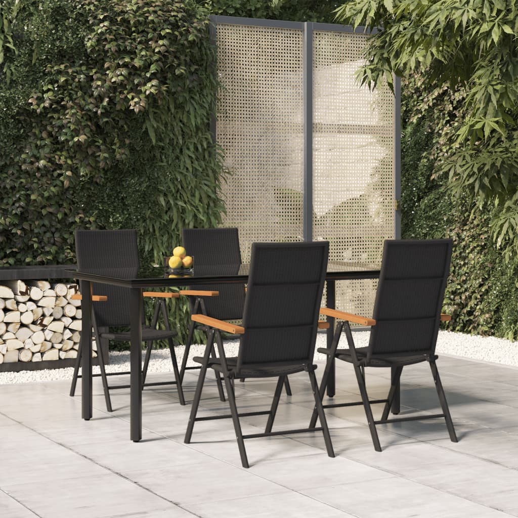 Set Mobilier De Grădină, 3 Piese, Negru