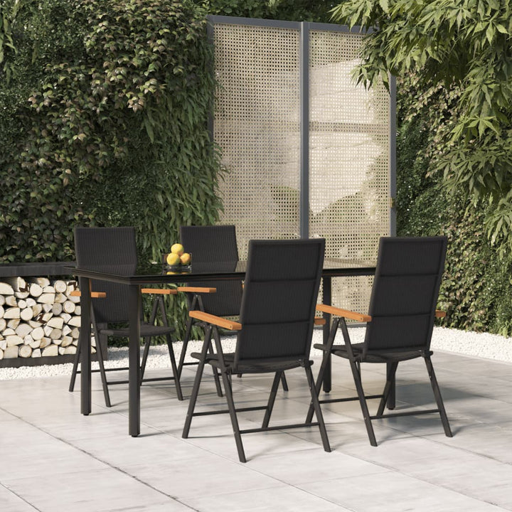 Set Mobilier De Grădină, 3 Piese, Negru