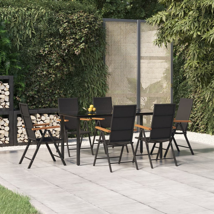 Set Mobilier De Grădină, 3 Piese, Negru