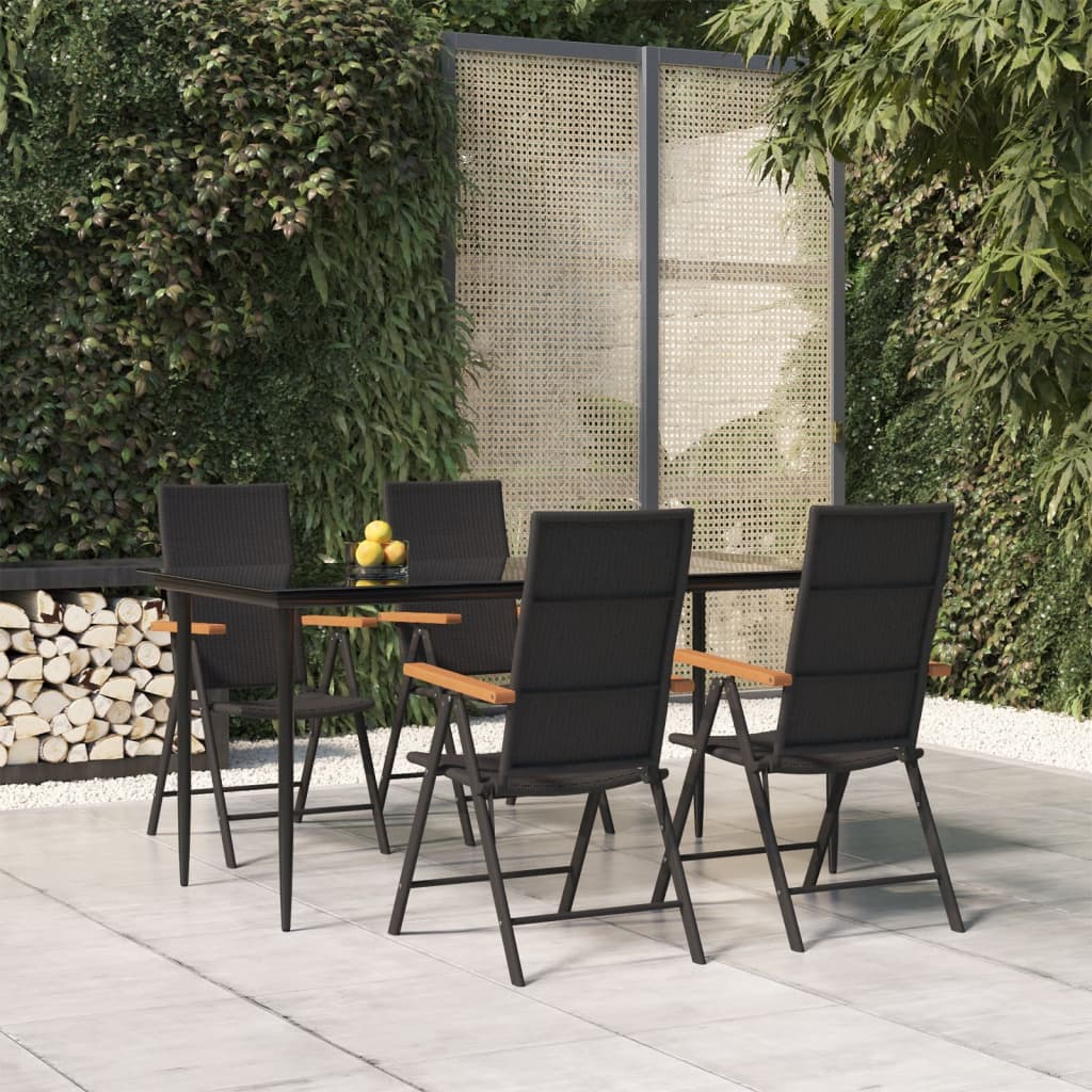 Set Mobilier De Grădină, 3 Piese, Negru
