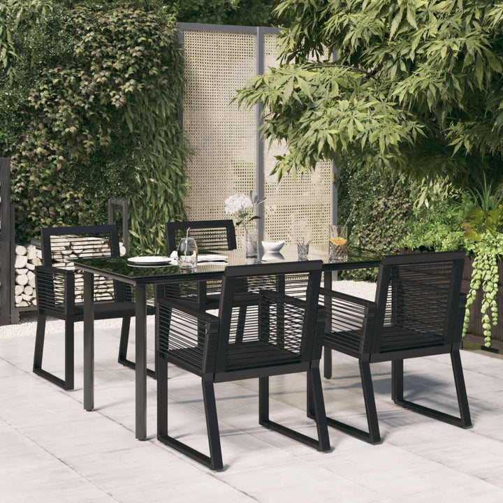 Set Mobilier De Grădină, 7 Piese, Negru