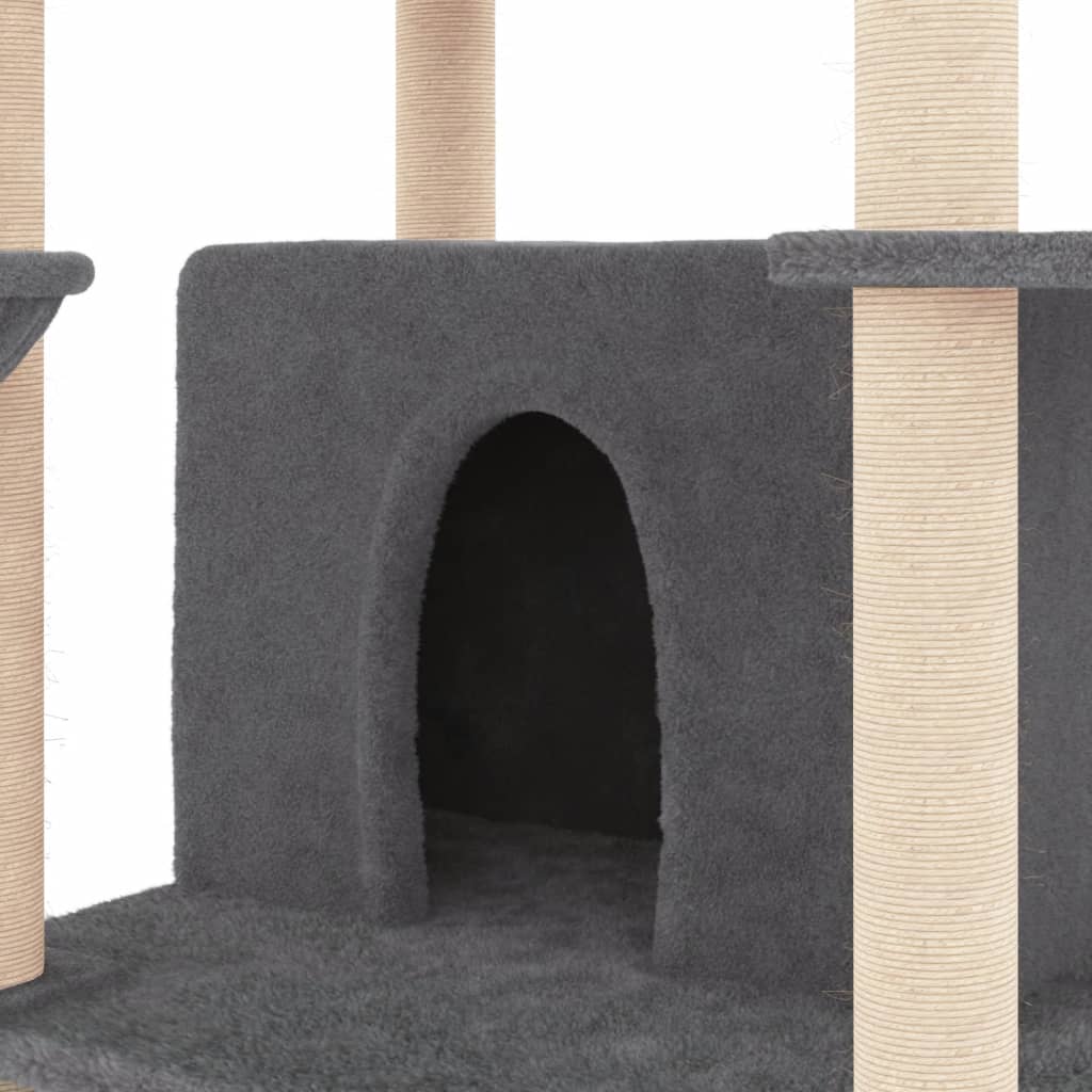 Ansamblu De Pisici, Stâlpi Din Funie Sisal, , 166 Cm