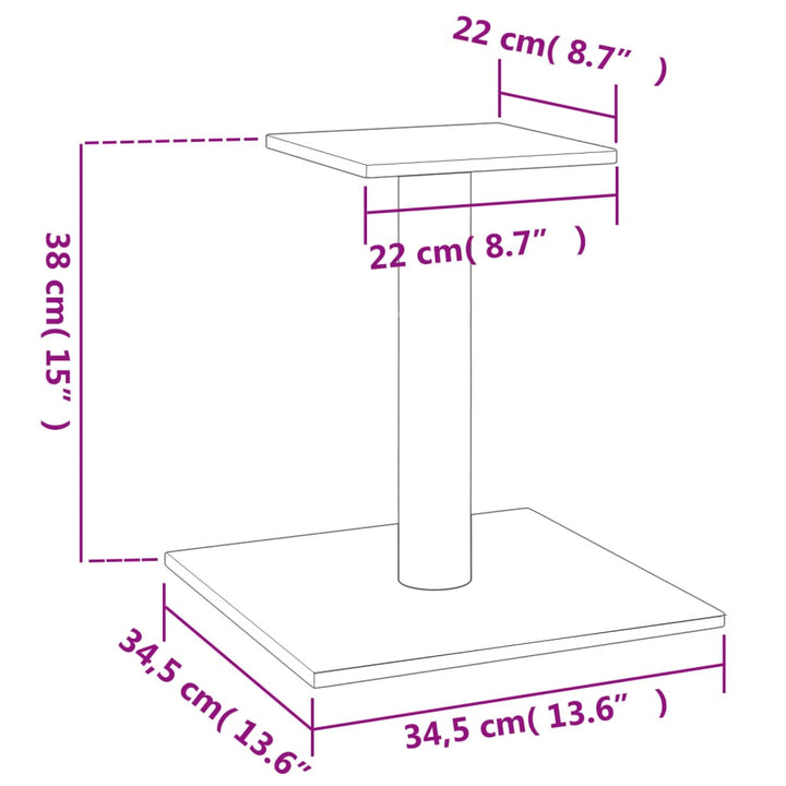 Stâlp De Zgâriat Pentru Pisici Cu Platformă, , 38 Cm