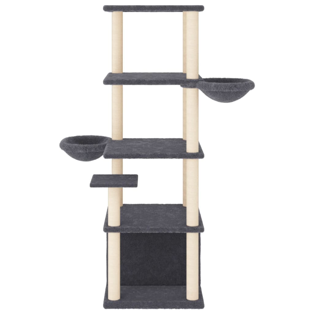 Ansamblu Pisici Cu Stâlpi Din Funie Sisal, , 147 Cm