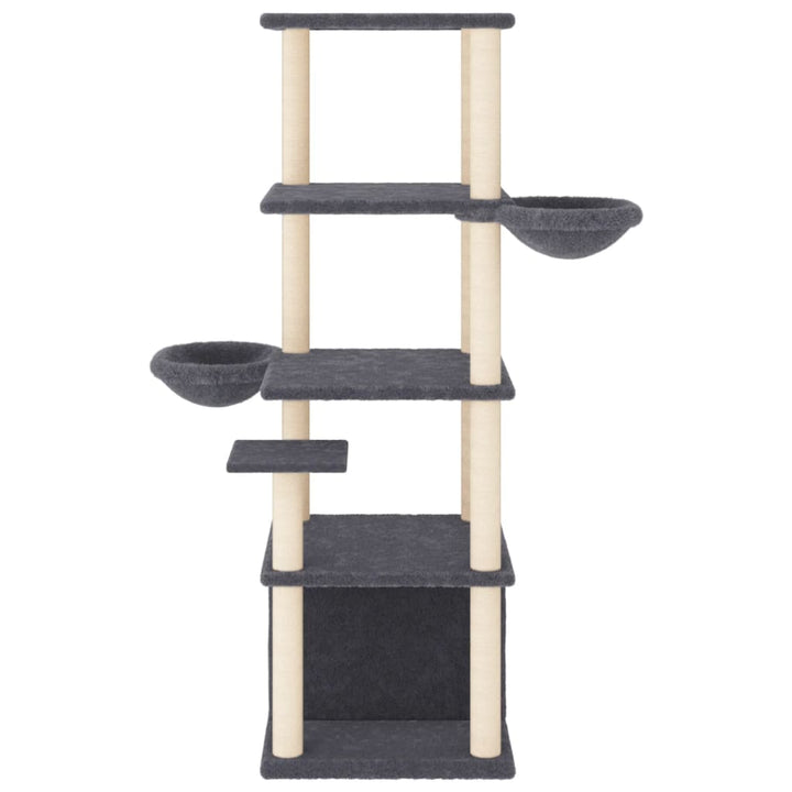 Ansamblu Pisici Cu Stâlpi Din Funie Sisal, , 147 Cm