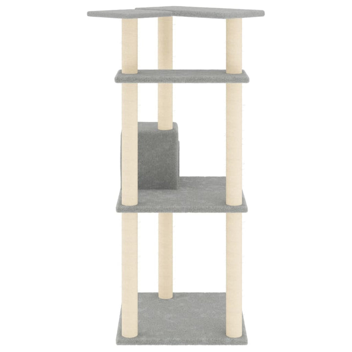 Ansamblu Pisici Cu Stâlpi Din Funie Sisal, , 123 Cm