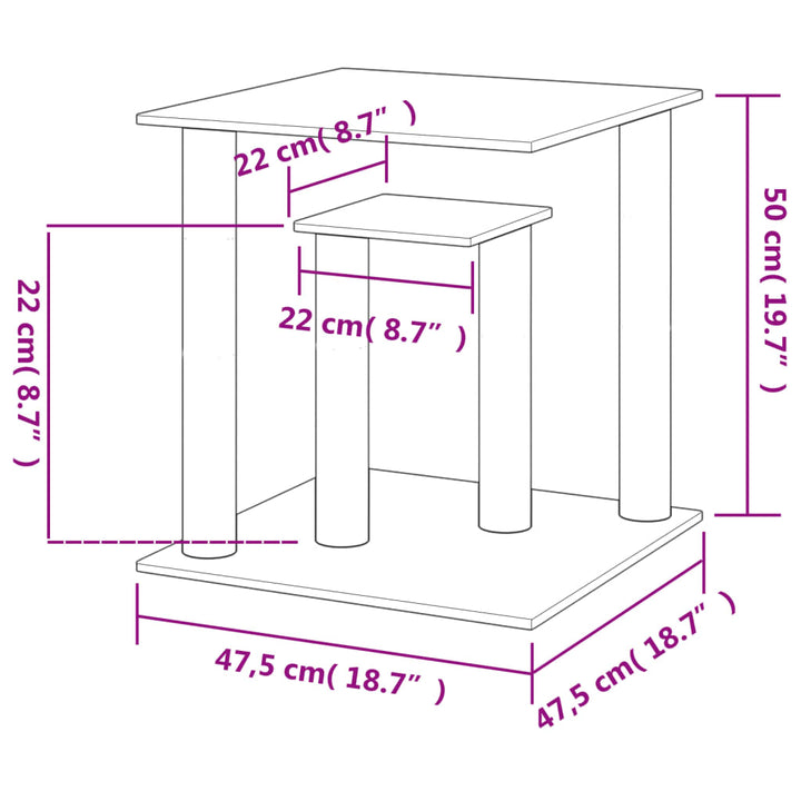 Stâlpi De Zgâriat Pentru Pisici Cu Platforme, , 50 Cm