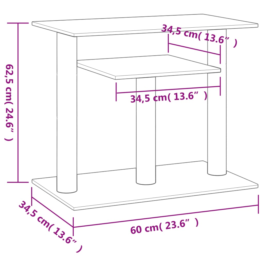 Stâlpi Zgâriat Pentru Pisici Cu Platforme, 62,5 Cm