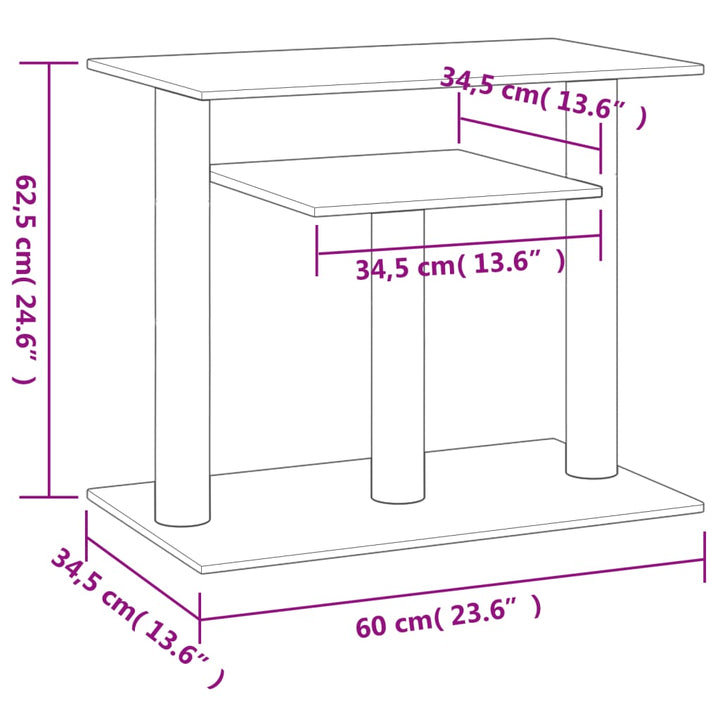 Stâlpi Zgâriat Pentru Pisici Cu Platforme, 62,5 Cm