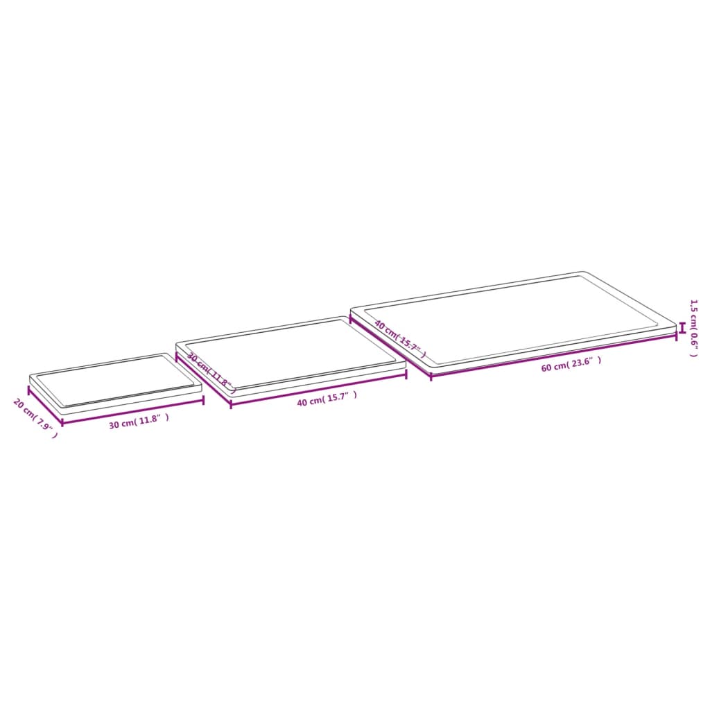 Set De Tocătoare, 3 Piese, Bambus