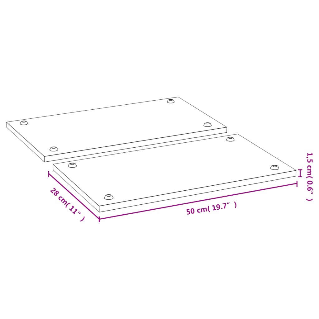 Protecții Pentru Aragaz, 2 Buc., 50X28X1,5 Cm, Bambus