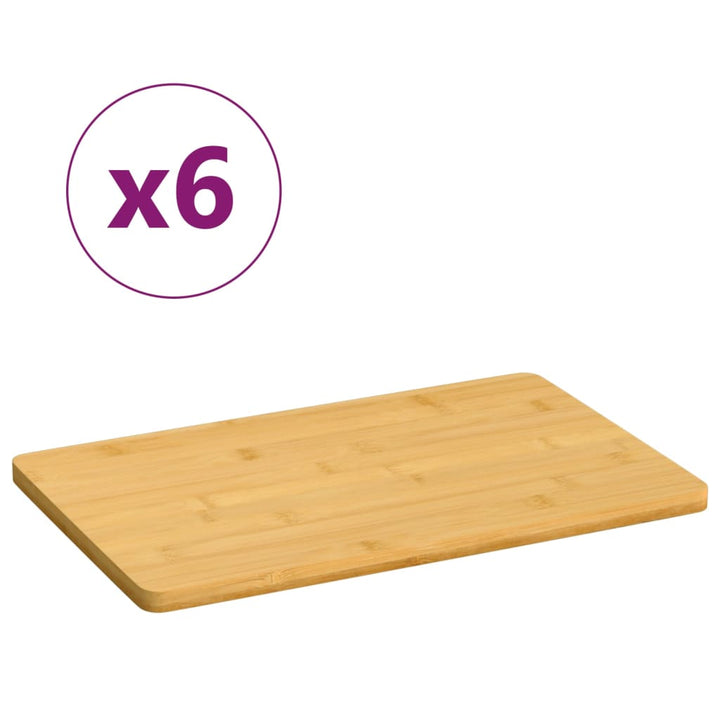 Platouri Pentru Mic Dejun, 6 Buc., 35X23X0,8 Cm, Bambus