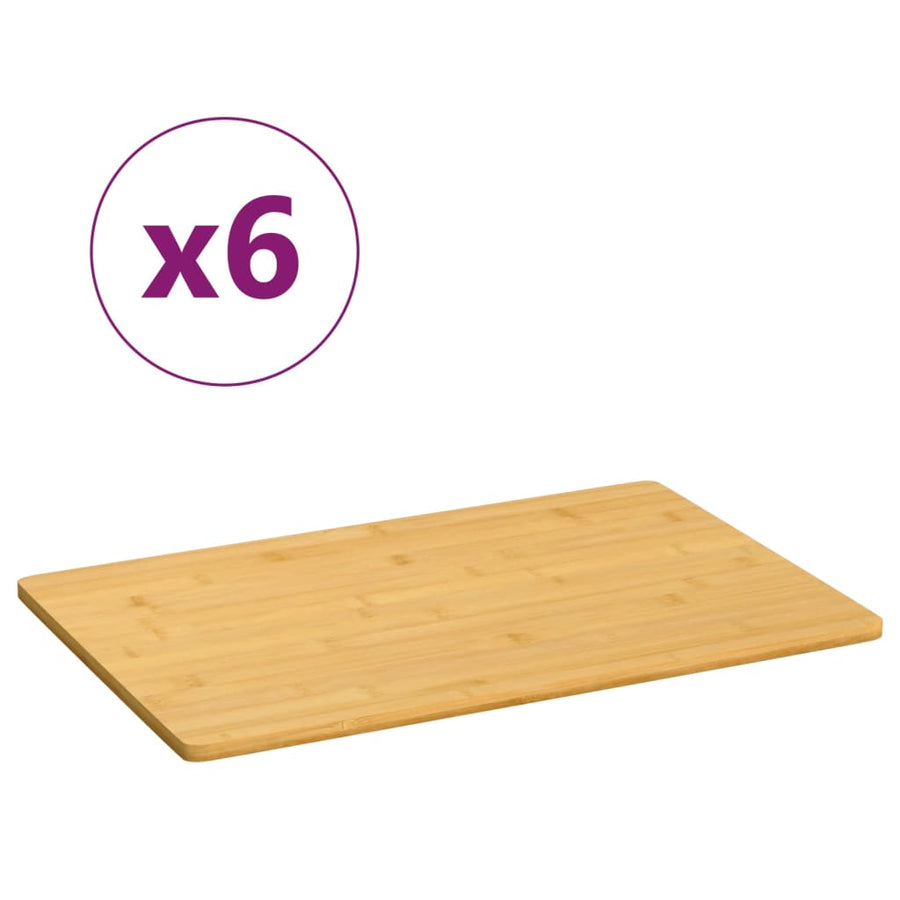 Platouri Pentru Mic Dejun, 6 Buc., 35X23X0,8 Cm, Bambus