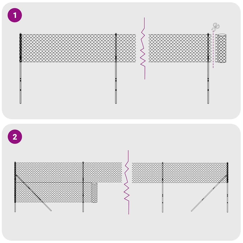 Gard Plasă De Sârmă Cu Țăruși De Fixare, , 1,8X25 M