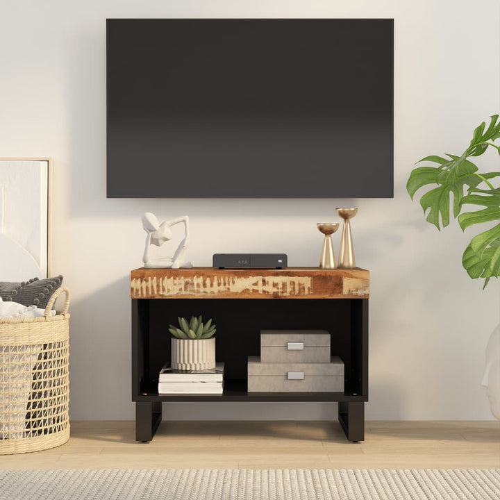 Comodă Tv, 60X33X43,5 Cm, Lemn Masiv De Mango