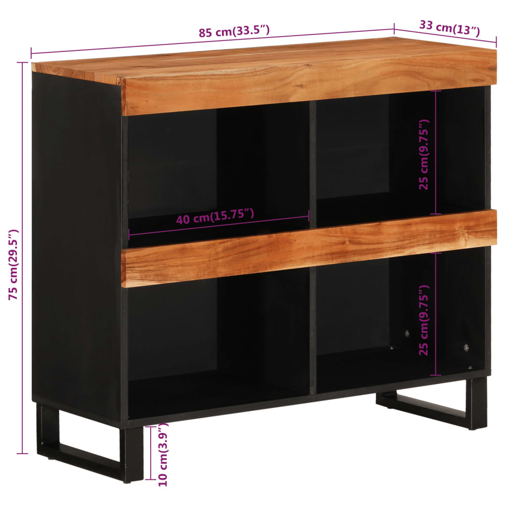 Dulap Lateral, 85X33X75 Cm Din Lemn Masiv De Acacia