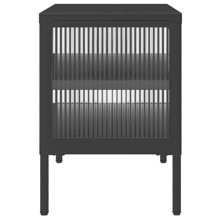 Dulap Tv, Negru, 105X35X50 Cm, Sticlă Și Oțel