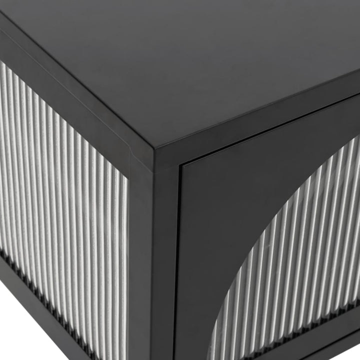 Dulap Tv, Negru, 105X35X50 Cm, Sticlă Și Oțel