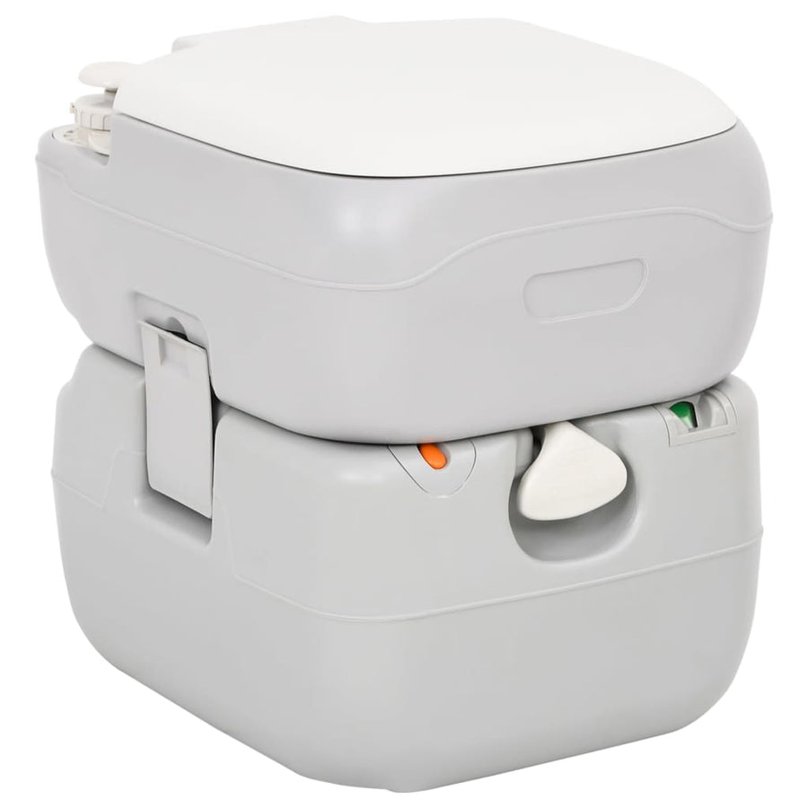Toaletă Portabilă De Camping, Gri Și Alb, 22+12 L, Hdpe