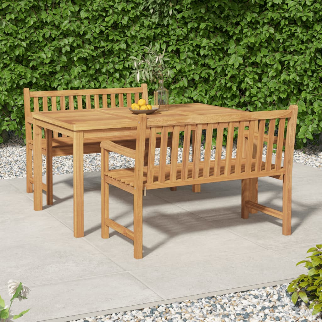 Set Mobilier Pentru Grădină, 4 Piese, Lemn Masiv De Tec