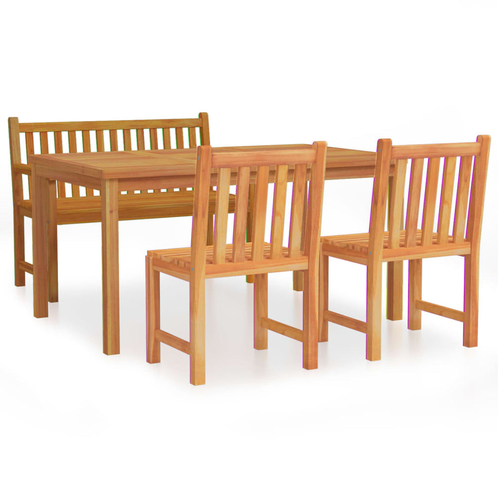 Set Mobilier Pentru Grădină, 4 Piese, Lemn Masiv De Tec