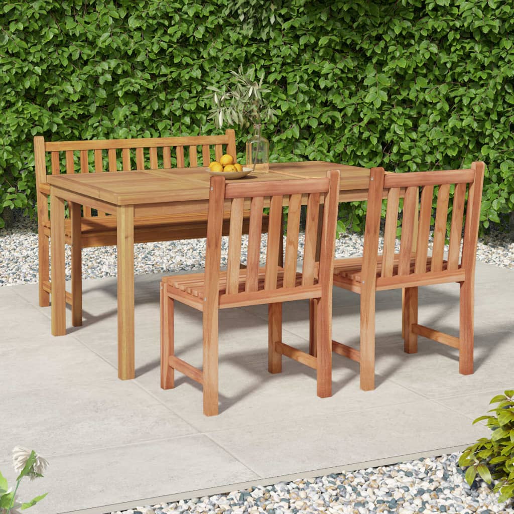 Set Mobilier Pentru Grădină, 4 Piese, Lemn Masiv De Tec