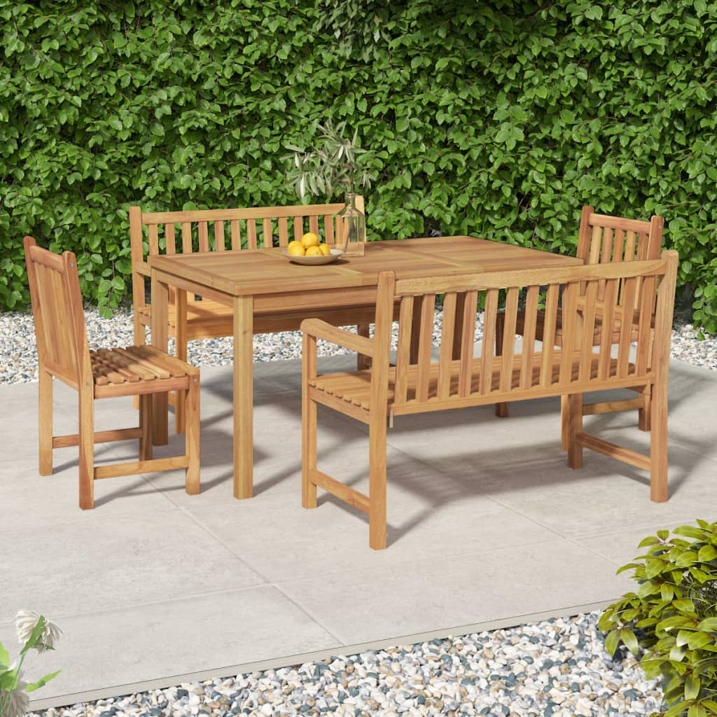 Set Mobilier Pentru Grădină, 4 Piese, Lemn Masiv De Tec