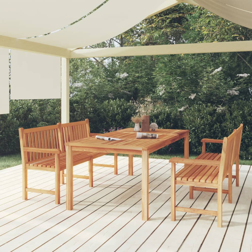 Set Mobilier Pentru Grădină, 4 Piese, Lemn Masiv De Tec