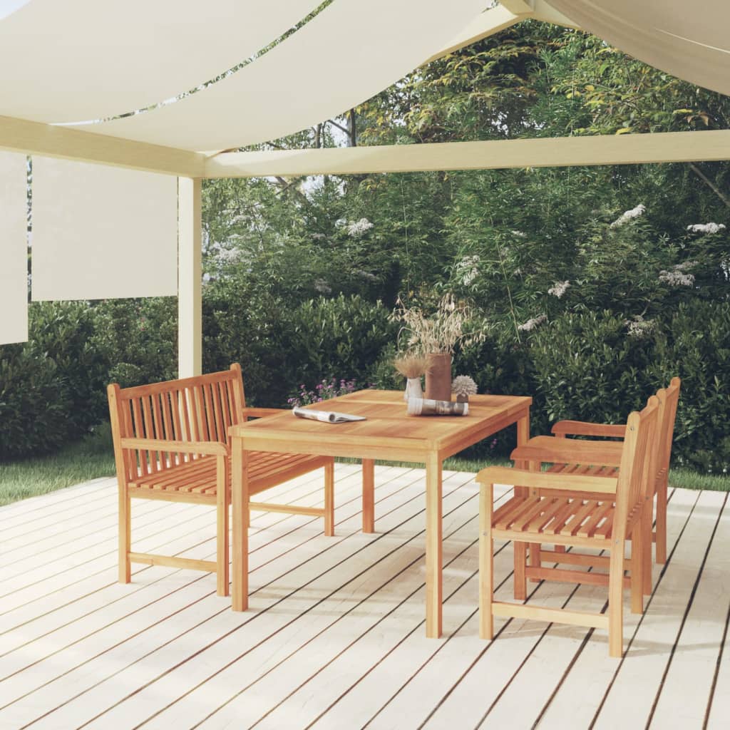 Set Mobilier Pentru Grădină, 4 Piese, Lemn Masiv De Tec