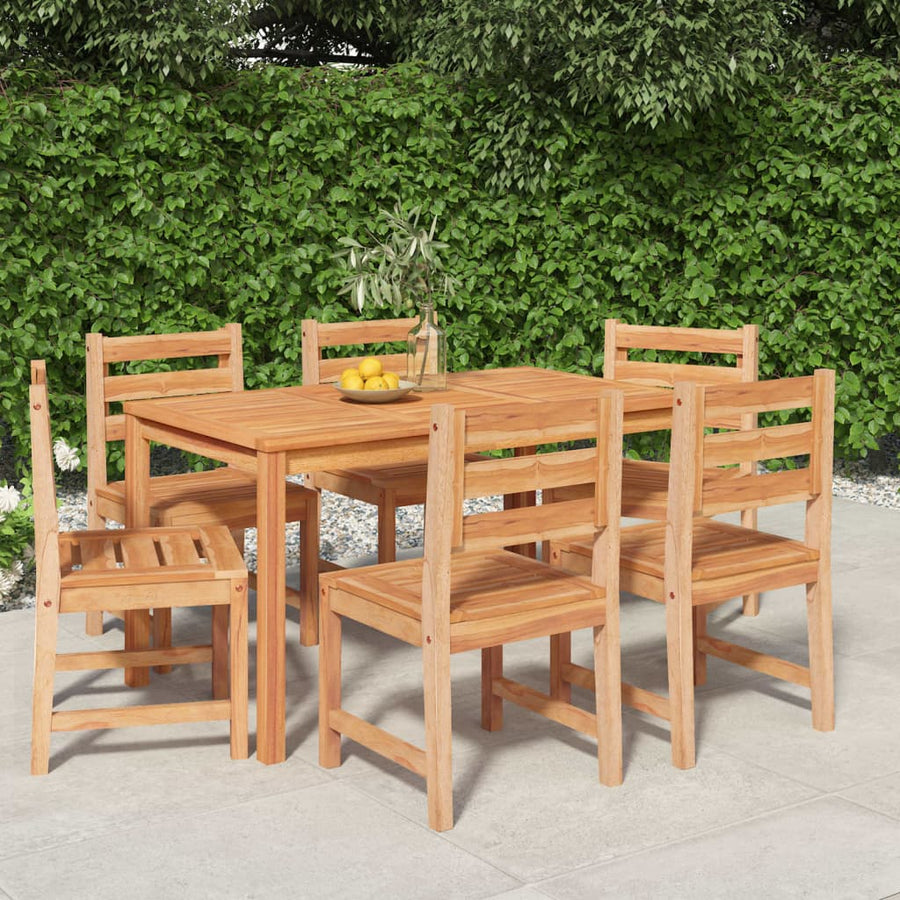 Set Mobilier De Grădină, 7 Piese, Lemn Masiv De Tec