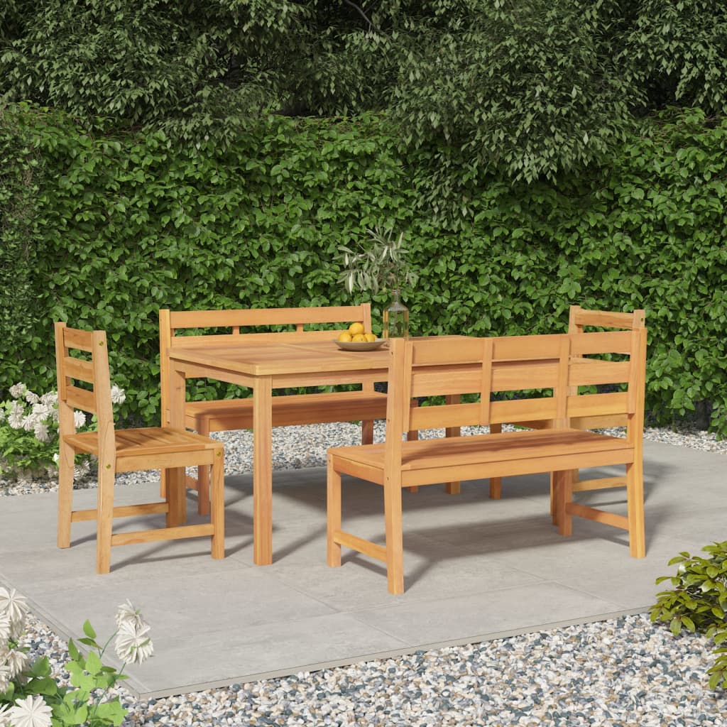 Set Mobilier De Grădină, 7 Piese, Lemn Masiv De Tec