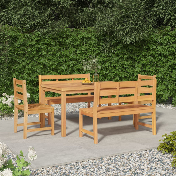 Set Mobilier De Grădină, 7 Piese, Lemn Masiv De Tec