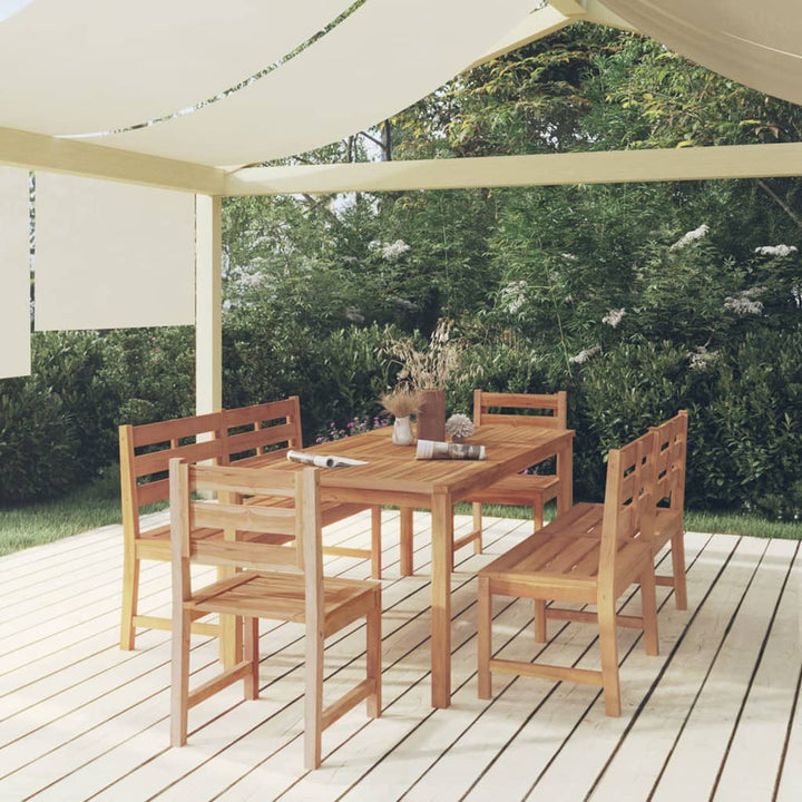 Set Mobilier De Grădină, 7 Piese, Lemn Masiv De Tec