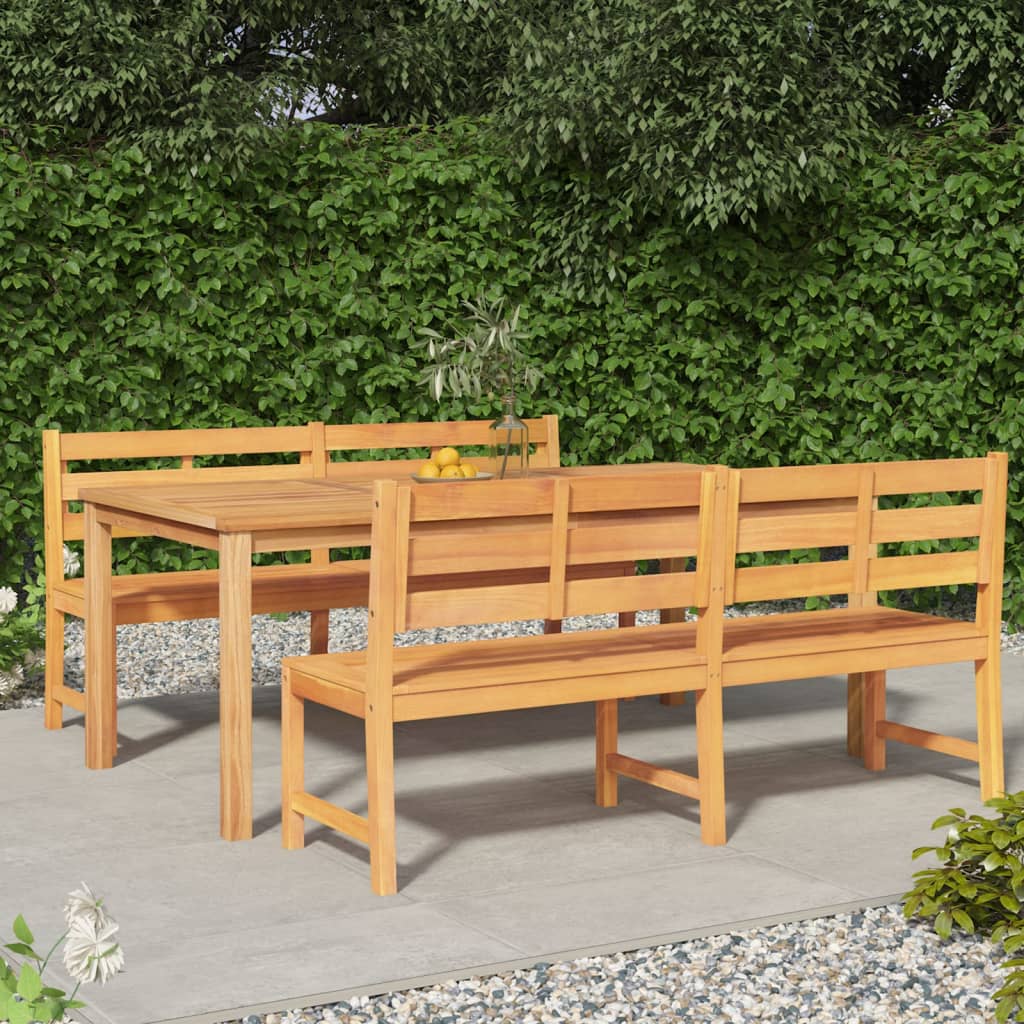 Set Mobilier De Grădină, 7 Piese, Lemn Masiv De Tec